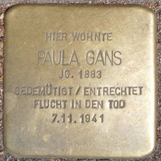 Stolperstein dedicated to Paula Gans