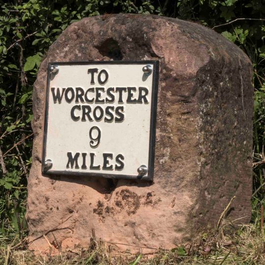 Milestone, E of Blackmore Park & Stable Farm; Tickeridge Farm; Corner of lane 1/4 mile N of RC church