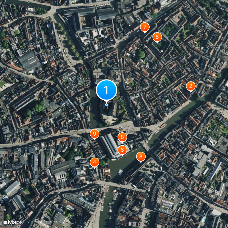 Château des comtes de Flandre Carte