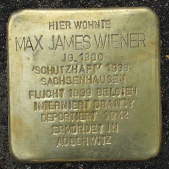 Stolperstein dedicated to Max James Wiener
