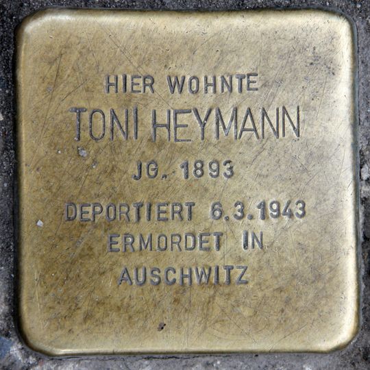 Stolperstein dedicated to Toni Heymann
