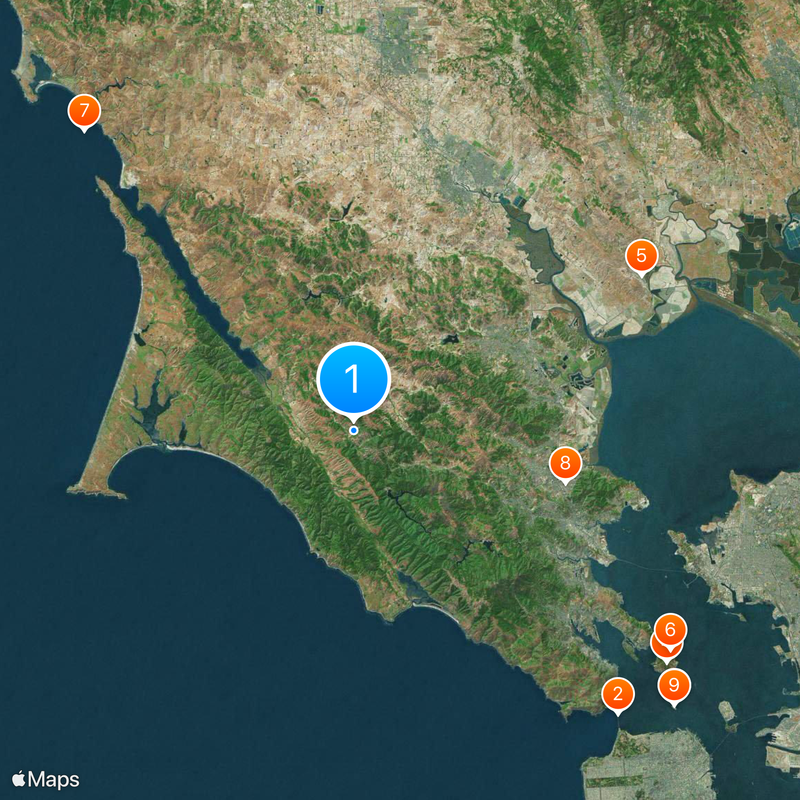 Contea di Marin Mappa