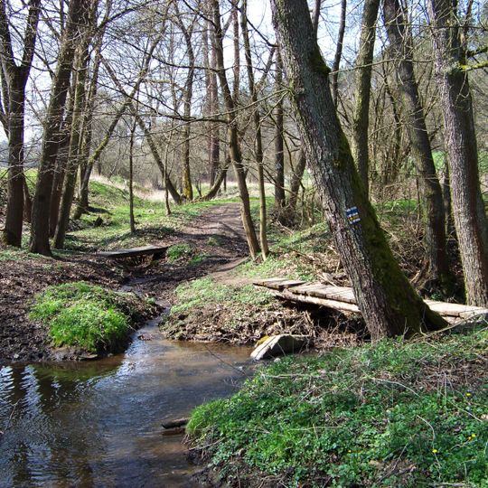 Lávka přes Mokřanský potok u samoty Gabrhele u soutoku