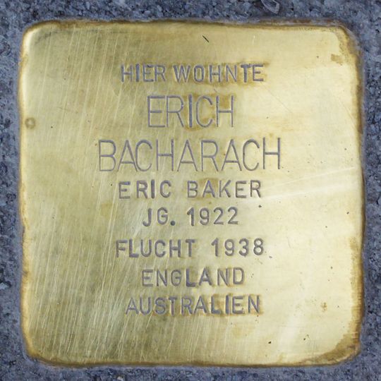 Stolperstein à la mémoire d’Erich Bacharach