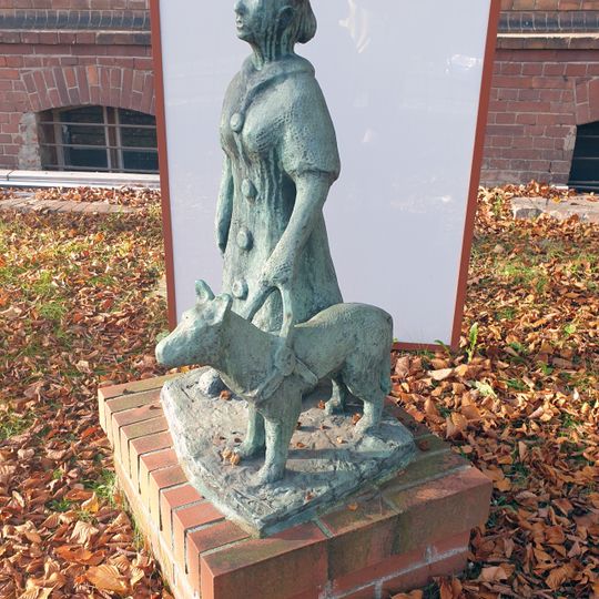 Blindes Mädchen mit Führhund