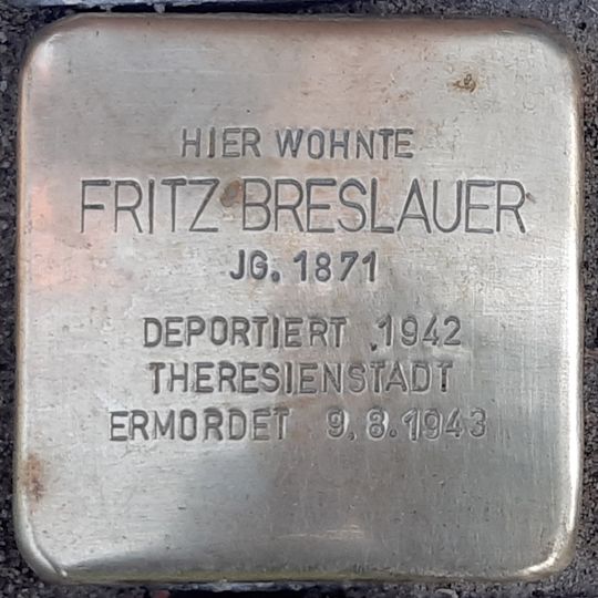 Stolperstein für Fritz Breslauer