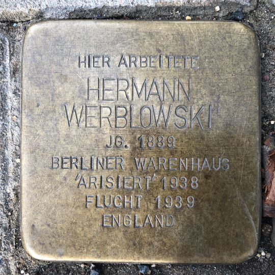 Stolperstein en memoria de Hermann Werblowski