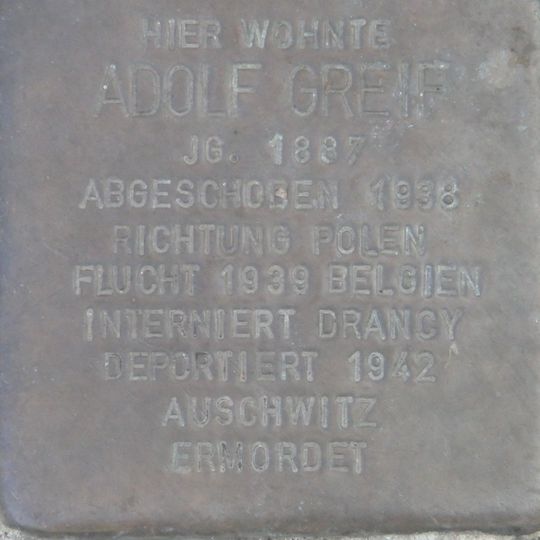 Stolperstein em memória de Adolf Greif