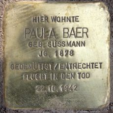 Stolperstein en memoria de Paula Baer