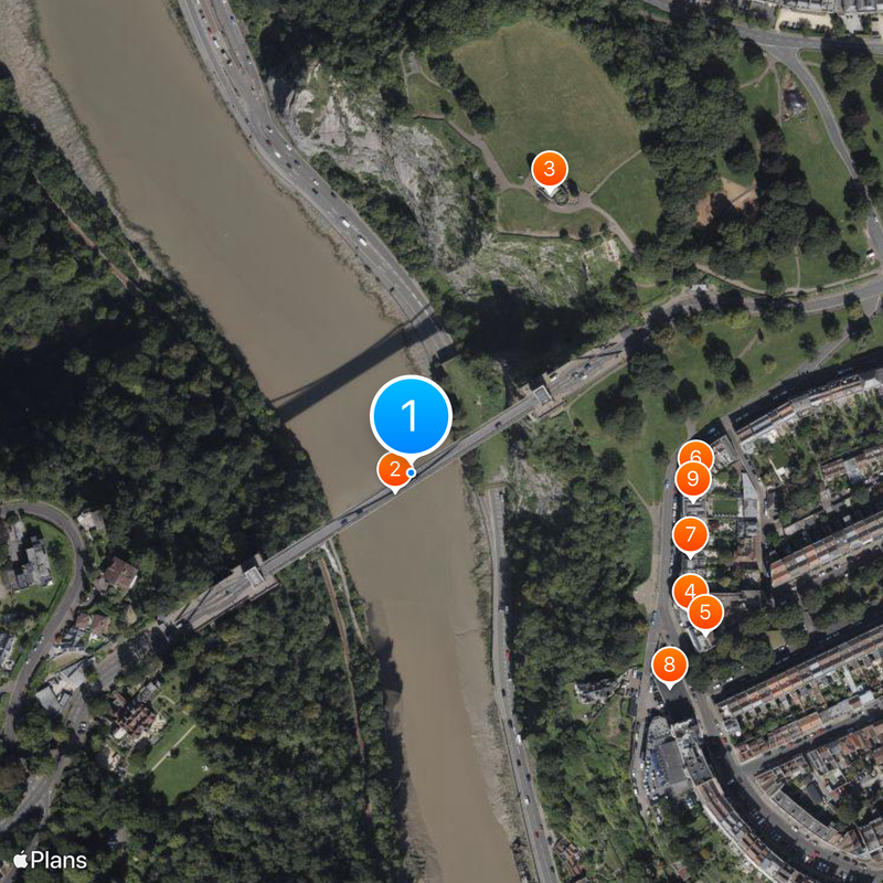 Pont suspendu de Clifton Carte