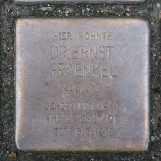 Stolperstein dedicated to Ernst Fraenkel