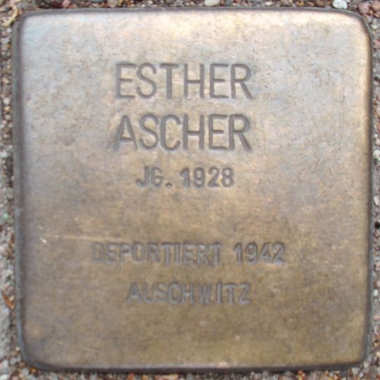 Stolperstein dedicated to Esther Ascher