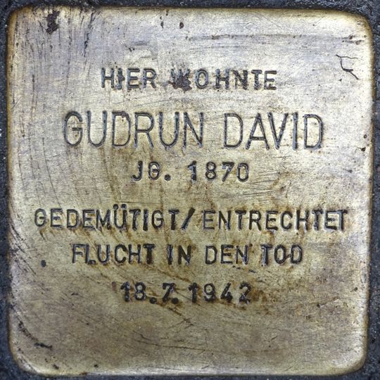Stolperstein en memoria de Gudrun David