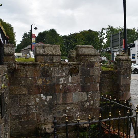 Fountain, Walls And Steps Fronting Road West Of Church Of St Petroc
