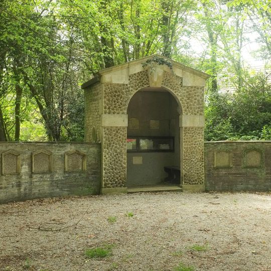 Garden Feature At South End Of South Terrace Of Prideaux Place