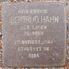 Stolperstein dedicated to Gertrud Hahn