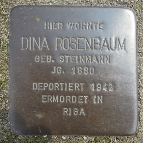 Stolperstein dedicated to Dina Rosenbaum