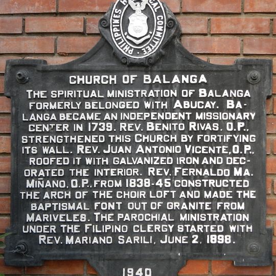 Church of Balanga historical marker