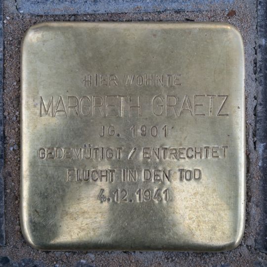 Stolperstein en memoria de Margreth Graetz
