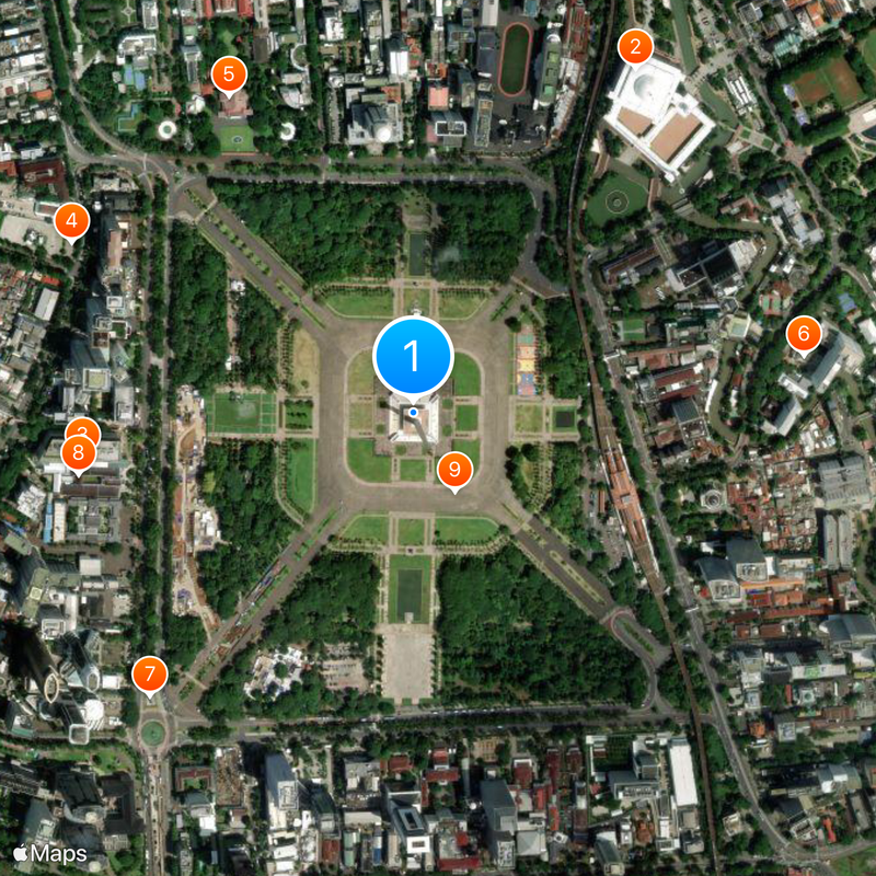 National Monument of Indonesia Map