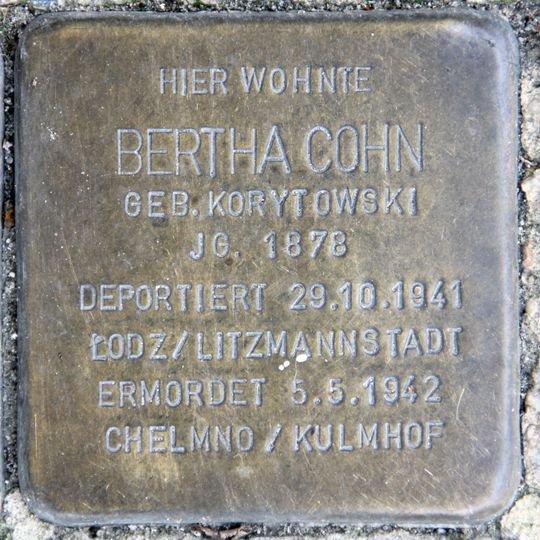 Stolperstein dedicated to Bertha Cohn