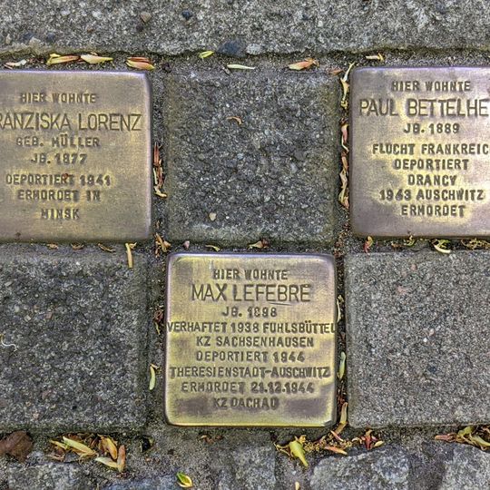 Stolperstein dedicated to Max Lefebre