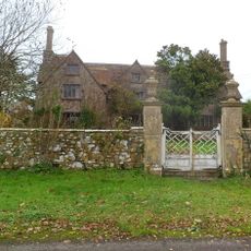 Pair Of Gate Piers And Attached Wall And Mounting Block About 18 Metres South Of Rock House