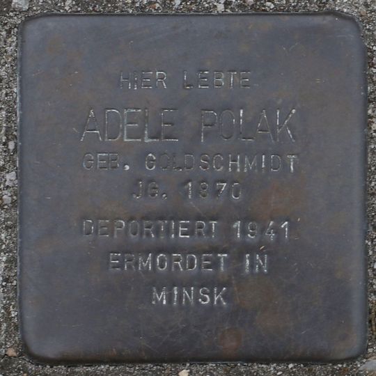 Stolperstein à la mémoire d’Adele Polak