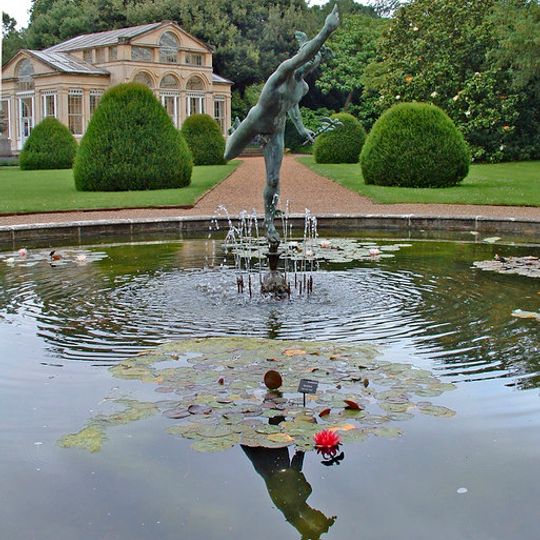 Retaining Walls Of Garden Pool, And Statue In Syon Park
