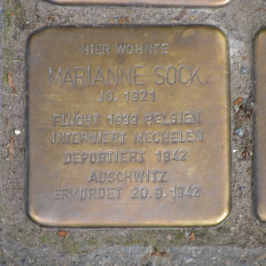 Stolperstein à la mémoire de Marianne Sock