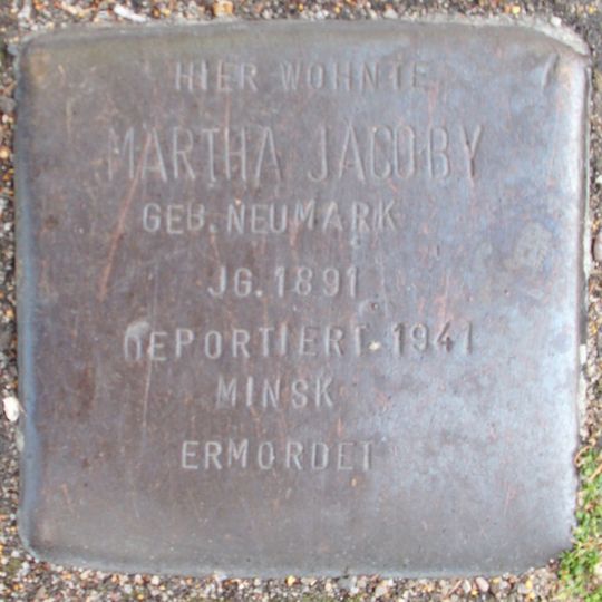 Stolperstein dedicated to Martha Jacoby