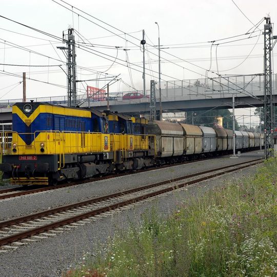 Bridge of Českobratrská street over railway line and Cihelní and Porážková street