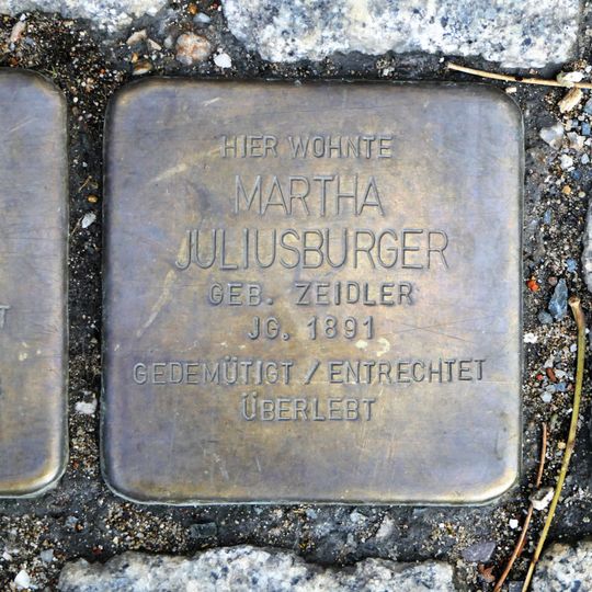 Stolperstein dedicated to Martha Juliusburger