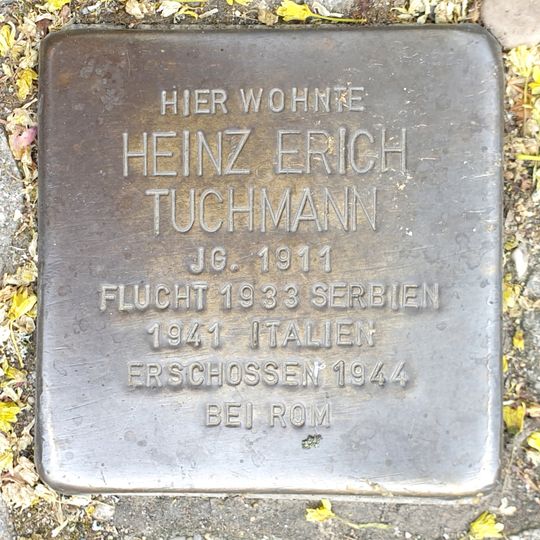Stolperstein à la mémoire de Heinz Erich Tuchmann