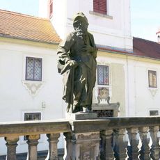 Socha svatého Jáchyma na balustrádě u Lorety v Rumburku