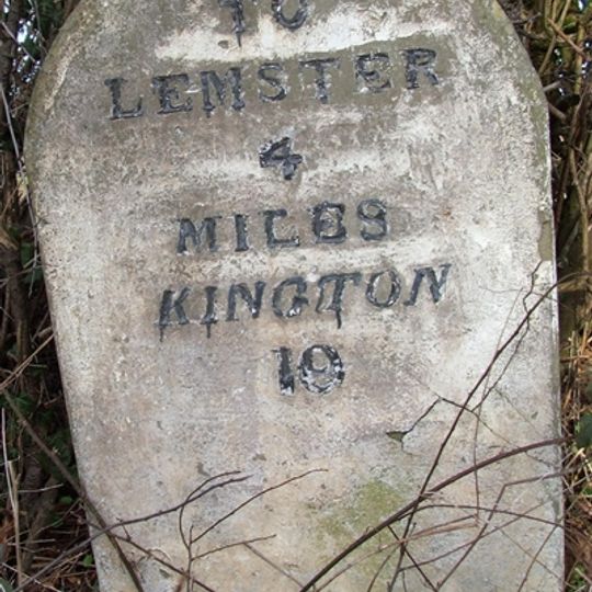 Milestone, W end of Lawton, by the village sign
