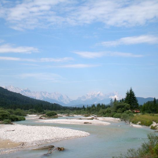 Isarbett zwischen Wallgau und Sylvensteinsee