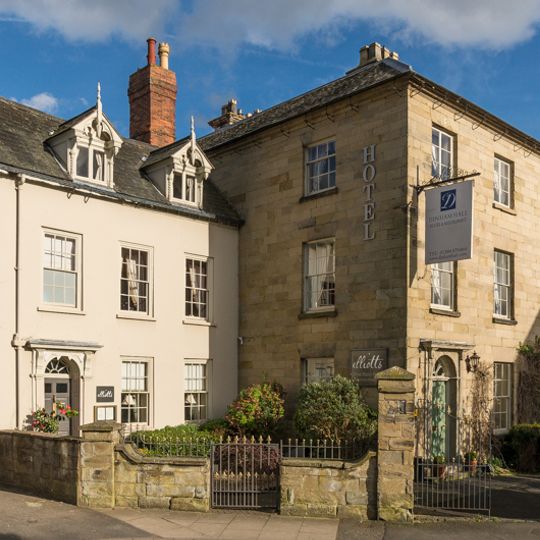 Dinham Hall Hotel and attached wall and gates