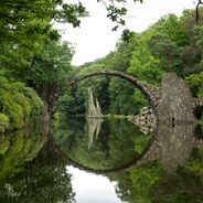 Pontes lua em jardins e parques do mundo