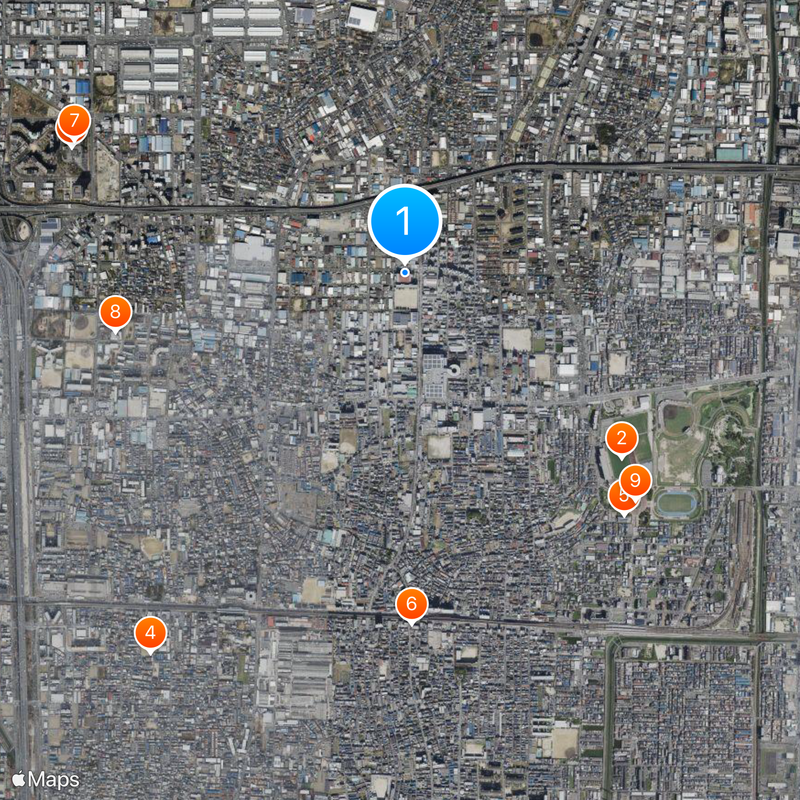 Osaka Korean High School Map