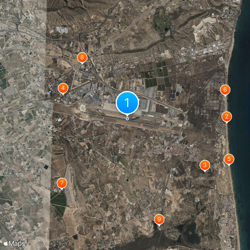 Alicante Airport Map