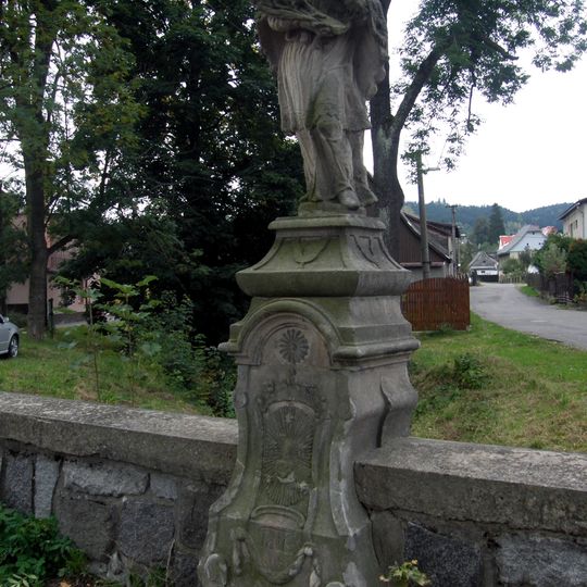Statue of John of Nepomuk on the bridge in Králíky