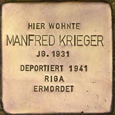 Stolperstein dedicated to Manfred Krieger