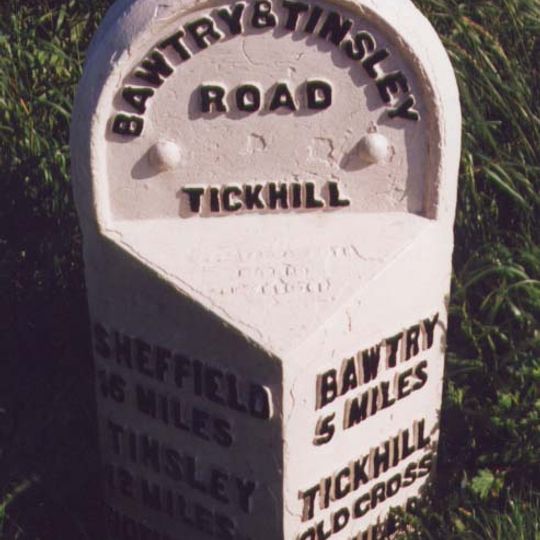 Milestone, top of hill, E of Blyth Gate Lane