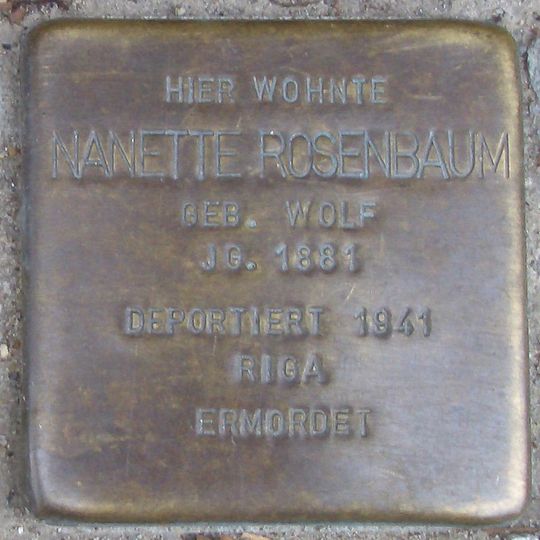 Stolperstein à la mémoire de Nanette Rosenbaum