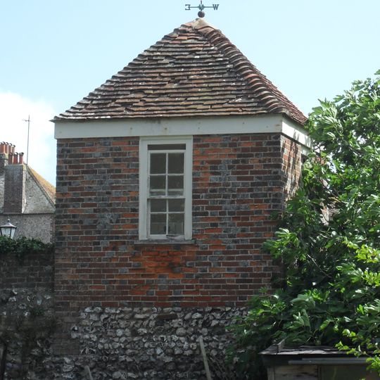 Gazebo In Garden Wall Of Hillside