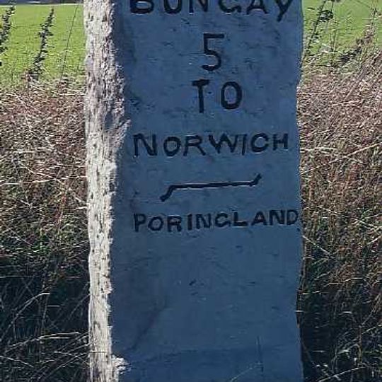 Milestone, c.140yds S of Dawn House, Norwich Road