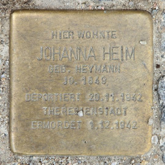 Stolperstein en memoria de Johanna Heim