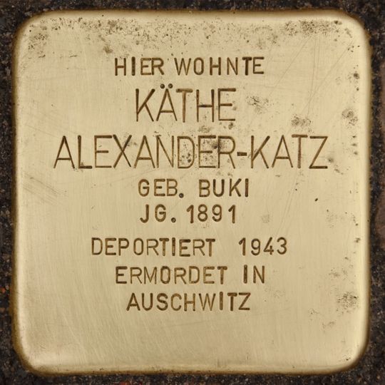 Stolperstein en memoria de Käthe Alexander-Katz