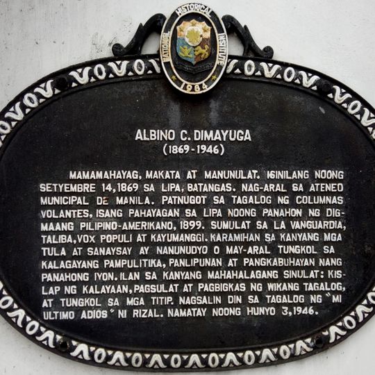 Albino C. Dimayuga historical marker